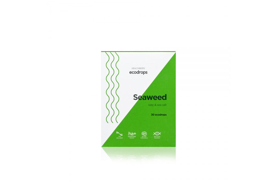 Леденцы для здоровья и молодости организма Healthberry Ecodrops Seaweed, 30 шт.
